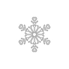 Snowflake icon. Christmas and winter theme. Simple outline illustration