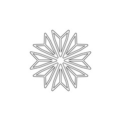 Snowflake icon. Christmas and winter theme. Simple outline illustration