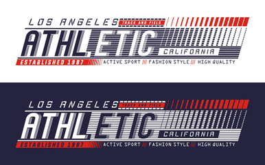 Athletic LA vector T-shirt design. Stylish and modern typographic. 