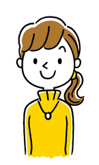 タートルネックの若い女性
