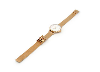 Woman watch, gold and white color, metal