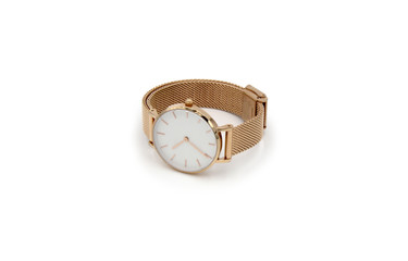 Woman watch, gold and white color, metal