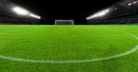  A neat football stadium built under night lights