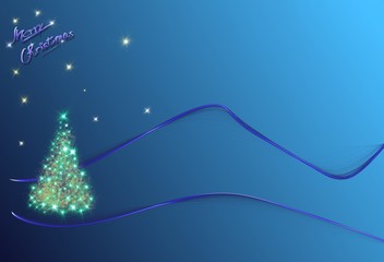 Christmas card, abstract christmas tree