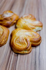 different kinds of pastry in a modern bakery