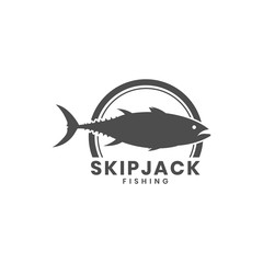 Vintage skipjack mackarel tuna fishing logo template