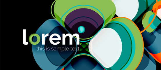 Fototapeta premium Round triangles geometric shapes composition