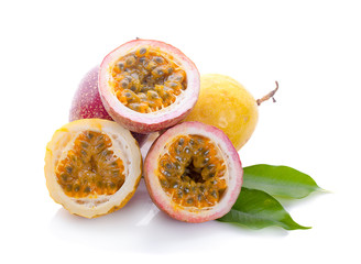 Passion fruit isolated on white background