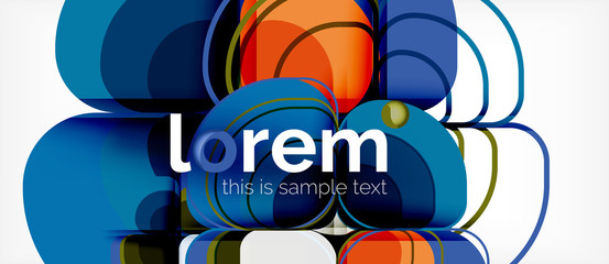 Abstract background - geometric multicolored round shapes composition. Trendy abstract layout template for business or technology presentation