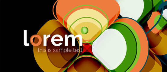 Abstract background - geometric multicolored round shapes composition. Trendy abstract layout template for business or technology presentation