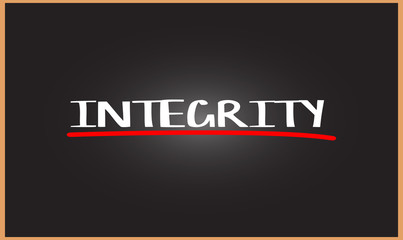 INTEGRITY word on education, inspiration and motivation concepts. Vector illustration. EPS 10