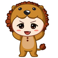 baby in cute Lion costume 