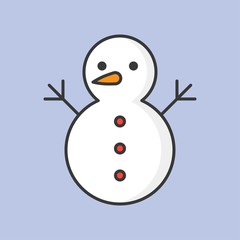 snowman editable outline icon, winter christmas theme