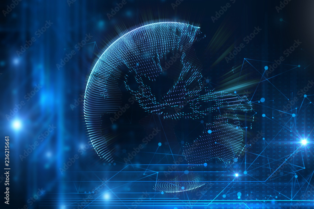 Leinwandbilder digital code number abstract technology background