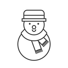 snowman editable outline icon, winter christmas theme
