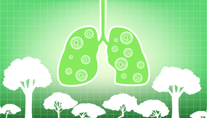 Oxygen from fresh air going to lungs
