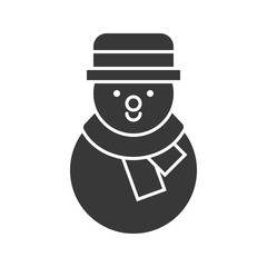 snowman icon in silhouette design for use as material in christmas theme