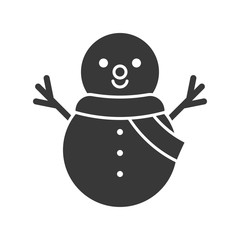 snowman icon in silhouette design for use as material in christmas theme