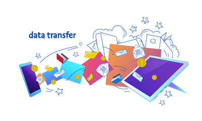 data transfer synchronization between device online application payment transactions network isolated horizontal