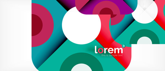 Geometric colorful shapes composition abstract background. Minimal dynamic design