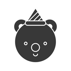 polar bear head icon in silhouette design for use as material in christmas theme