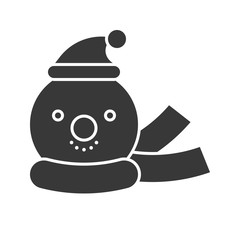 snowman icon in silhouette design for use as material in christmas theme