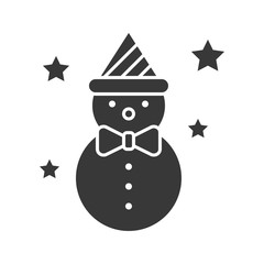 snowman icon in silhouette design for use as material in christmas theme