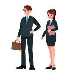 Cartoon business man and woman