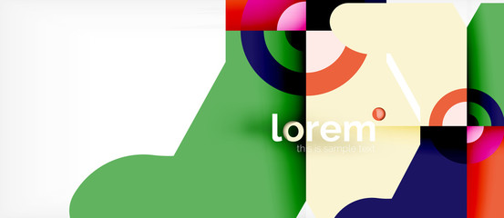 Colorful trendy geometric shapes background