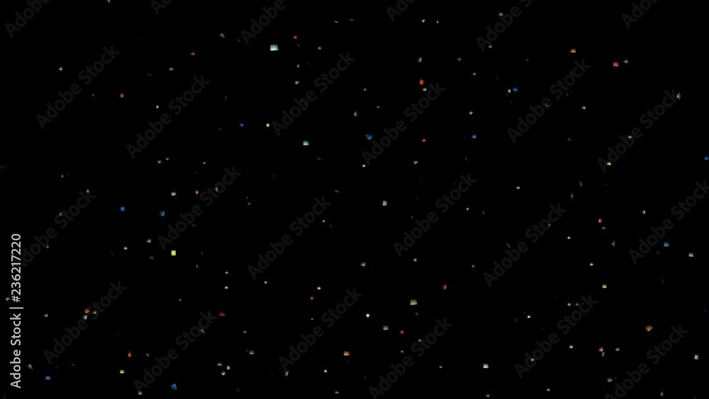 Poster colorful bright confetti background alpha channel video abstract background with many falling tiny c