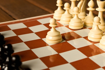 The beginning of the chess game. The concept of the game of chess