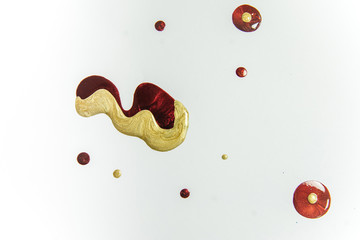 strokes and blots of paint on white background