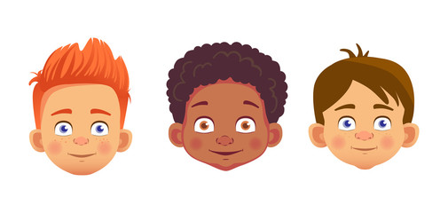 faces of boys character set