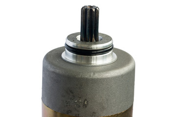 starter Motor for spare parts of Motorcycle on white background
