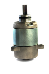 starter Motor for spare parts of Motorcycle on white background
