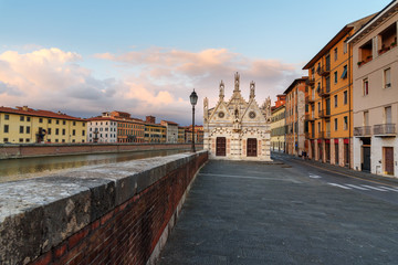 Church of Santa Maria de la Spina on the bank of Arno river. Pisa, Italy