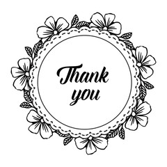 Vector thank you decorated floral hand draw