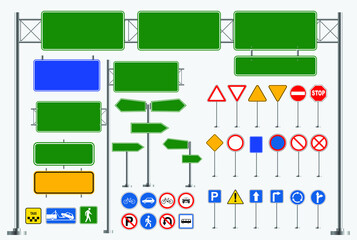 set of street sign. easy to modify