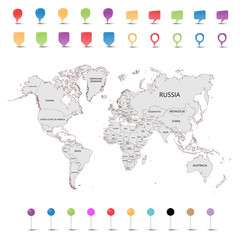 World map. Vector illustration.