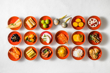 一般的なおせち料理 General Japanese New Year dishes(osechi)

