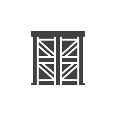 Double wood door vector icon. filled flat sign for mobile concept and web design. Entrance door simple solid icon. Symbol, logo illustration. Pixel perfect vector graphics