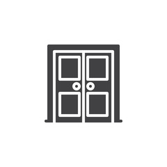 Architectural door vector icon. filled flat sign for mobile concept and web design. Double door simple solid icon. Symbol, logo illustration. Pixel perfect vector graphics