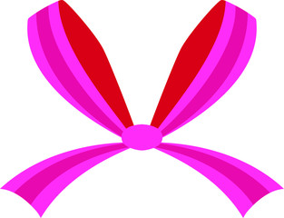 Pink ribbon shaped like a butterfly