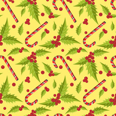 Christmas holiday season seamless pattern.