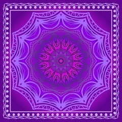 bandanna print with floral pattern. vector illustration. For fabric, textile, bandana, scarg, print.