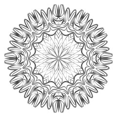 Design with floral mandala ornament. Vector illustration. for coloring book, greeting card, invitation, tattoo. Anti-stress therapy pattern.