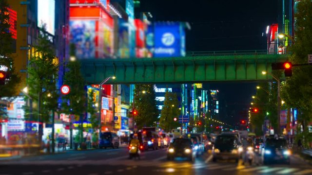東京夜景・タイムラプス・秋葉原・4k