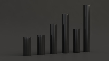 Black bar diagram on black background