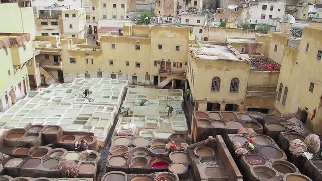 Chouara Tannery, one of the three leather tanneries is the largest tannery in the city of Fez, Morocco and is located in the Fes el Bali, the oldest medina quarter of the city. 