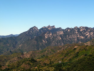 Naklejka premium Mountains near Great Wall China